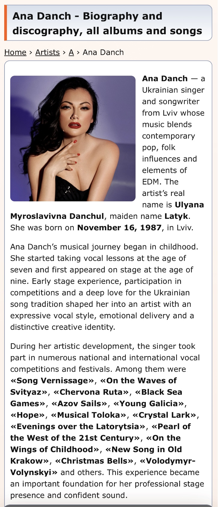 Minatrix.FM – Ana Danch Biography and Discography