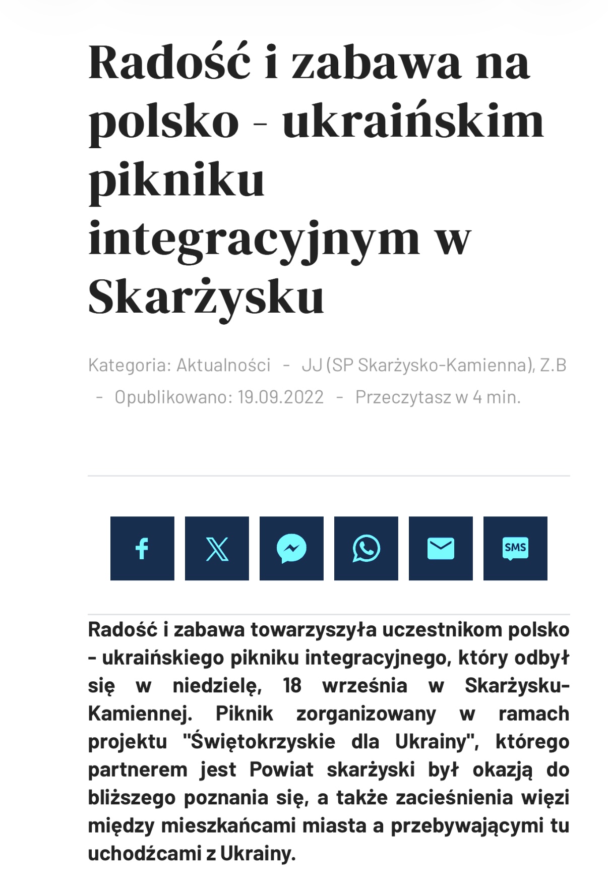 Skarzysko24.pl Polish-Ukrainian Integration Picnic – Ana Danch (2022)