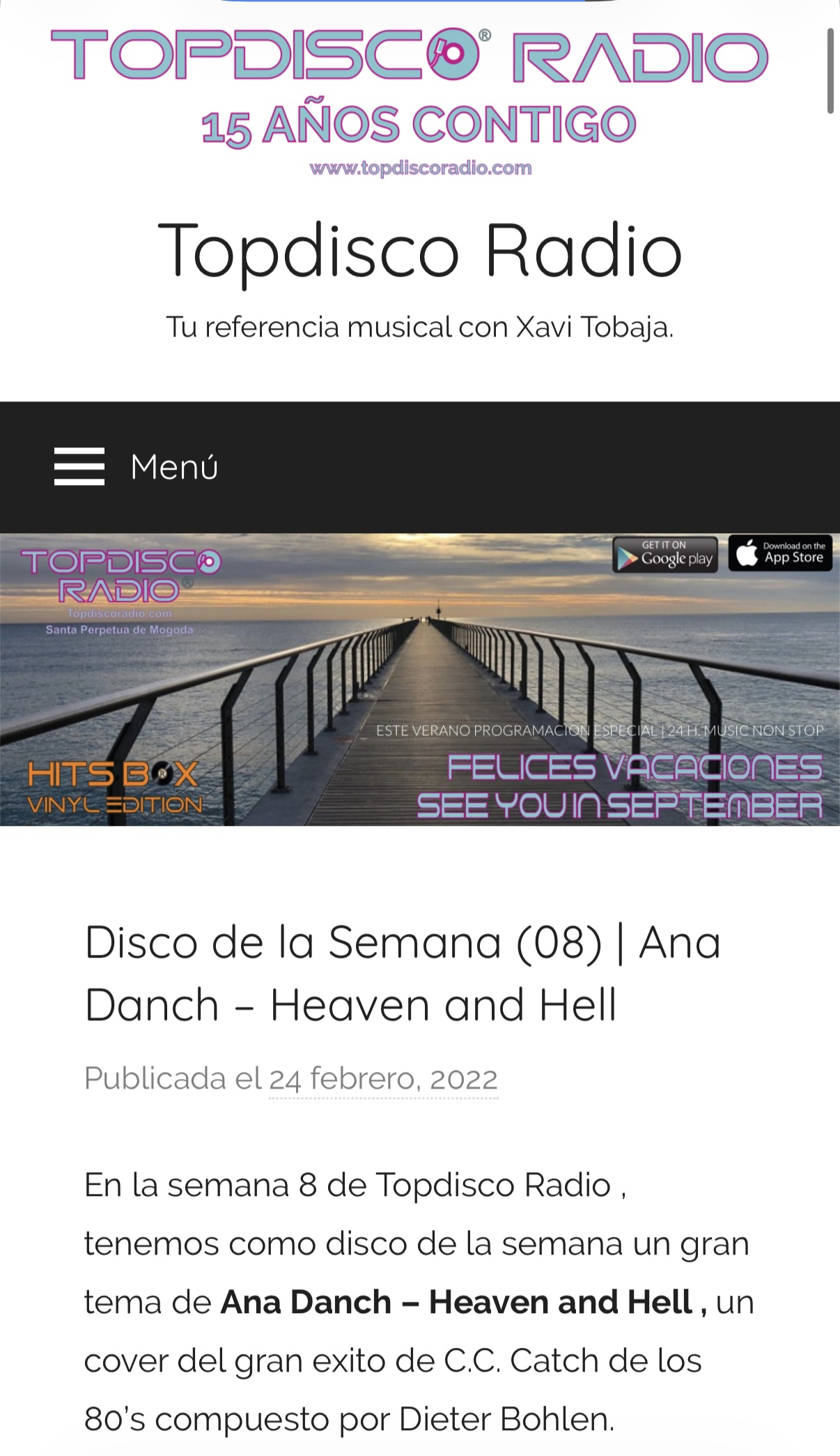 Topdisco Radio – Ana Danch – Heaven and Hell (2022)